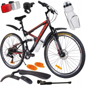ROWER GÓRSKI MTB SHIMANO Amortyzatory 26'' BIDON BŁOTNIKI 18 BIEGÓW